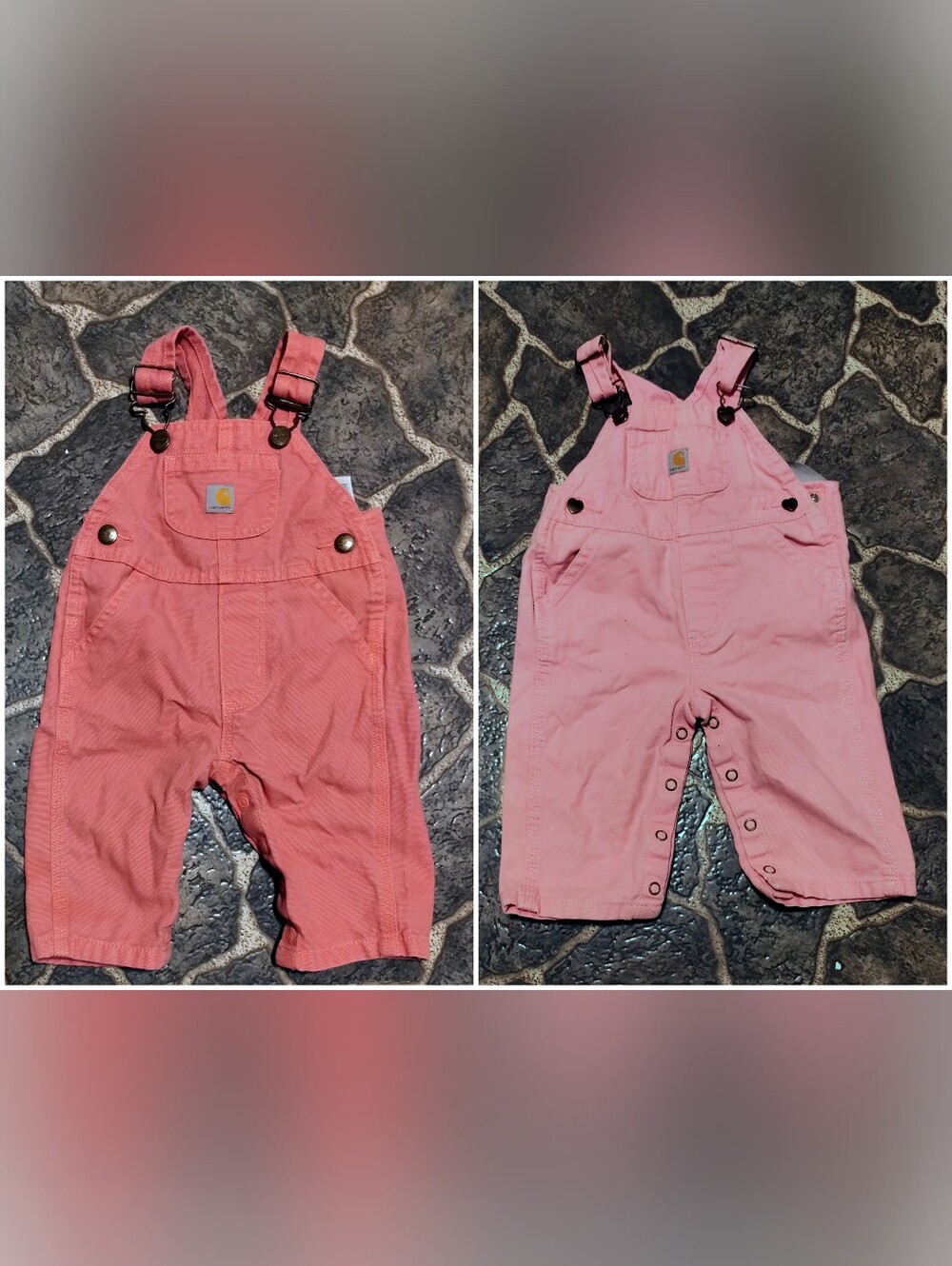 Carhartt infant baby girl overalls bundle 2 pink 3 mos 6 mos